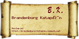 Brandenburg Katapán névjegykártya